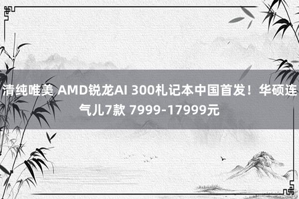 清纯唯美 AMD锐龙AI 300札记本中国首发！华硕连气儿7款 7999-17999元