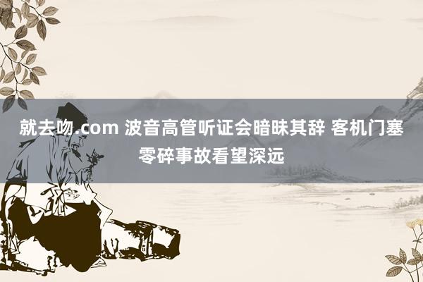 就去吻.com 波音高管听证会暗昧其辞 客机门塞零碎事故看望深远