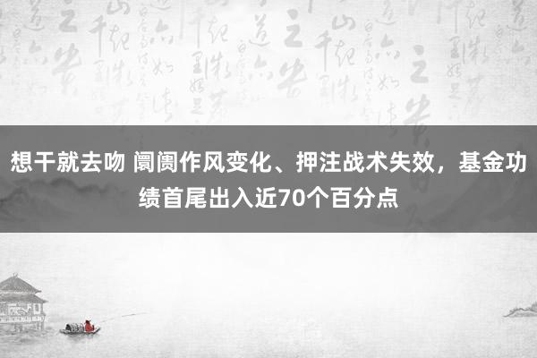 想干就去吻 阛阓作风变化、押注战术失效，基金功绩首尾出入近70个百分点