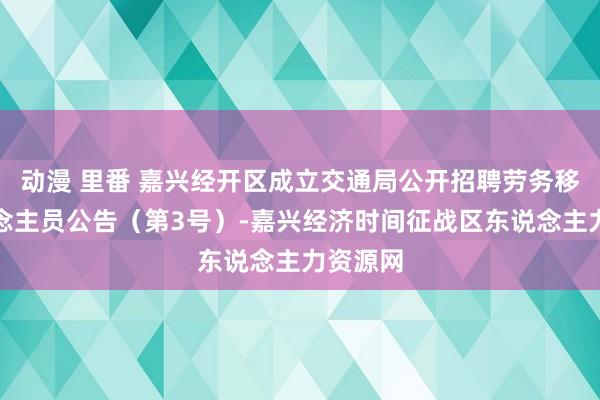 动漫 里番 嘉兴经开区成立交通局公开招聘劳务移交东说念主员公告（第3号）-嘉兴经济时间征战区东说念主力资源网